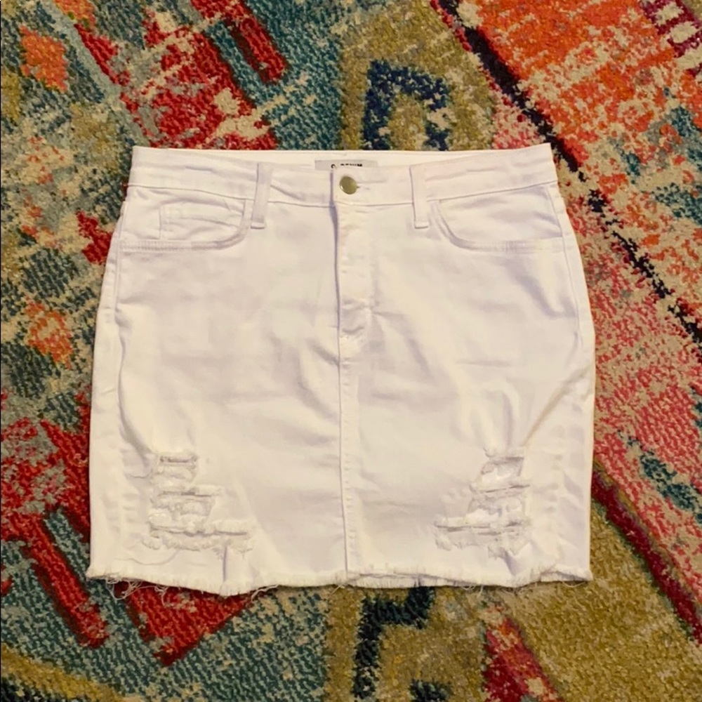 White denim skirt